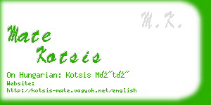 mate kotsis business card